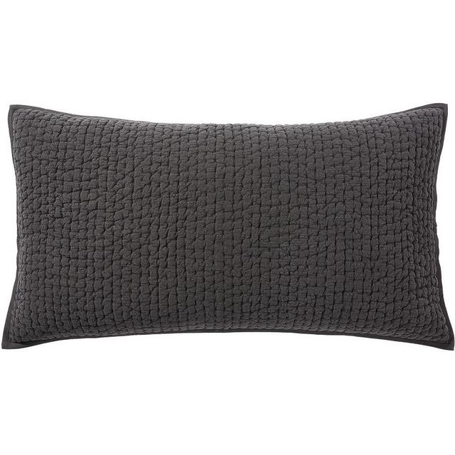 Stonewashed Pickstitch Cotton Sham, King, Shale