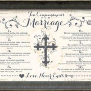 Ten Commandments of Marriage Framed Art