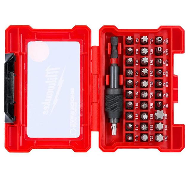 Milwaukee Shockwave Compact Bit 32 Piece Torx Set 4932471586, Set of 32 , Red