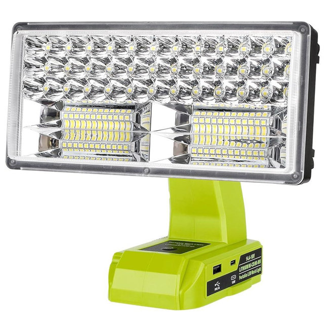 Choerinton 4200LM LED Work Light Compatible with Ryobi 18V Battery, 40W Cordless Jobsite Light Outdoor Floodlight with USB Charging Ports, Flashlight for Car Repair, Camping, Hiking, Garage, Emergency