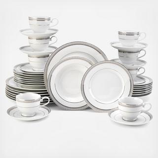 Platinum Crown 40-Piece Dinnerware Set, Service for 8