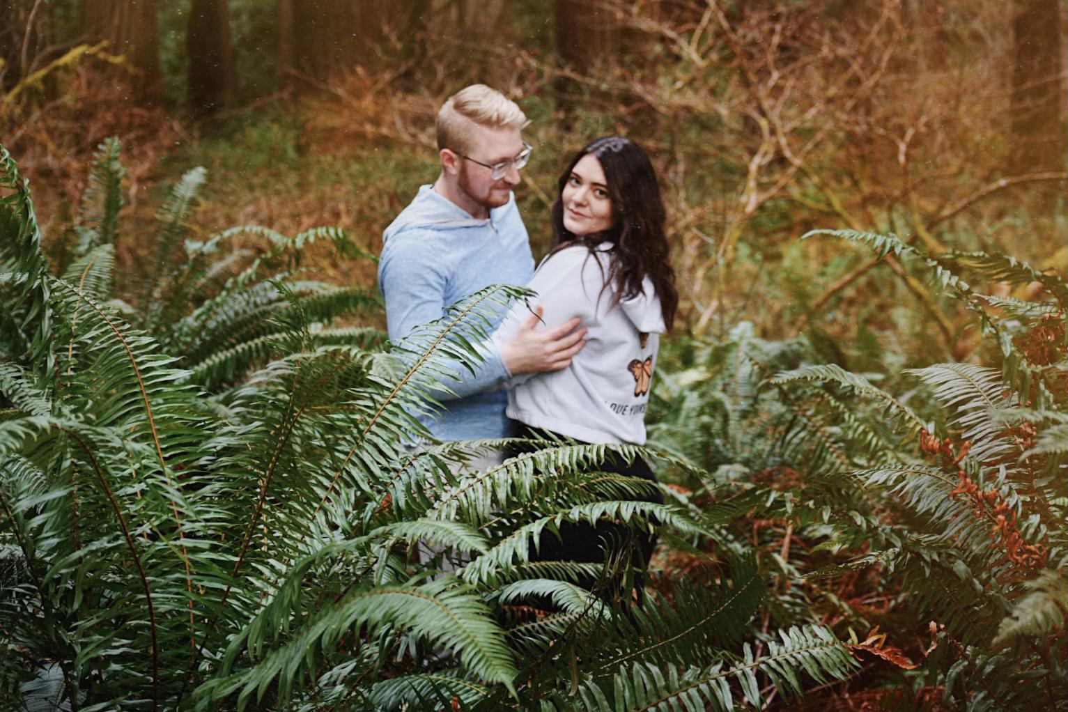 Crescent City 2021 
We spent the afternoon exploring the redwood forest and trying to get a decent photo while our puppies ran wild around us 😂