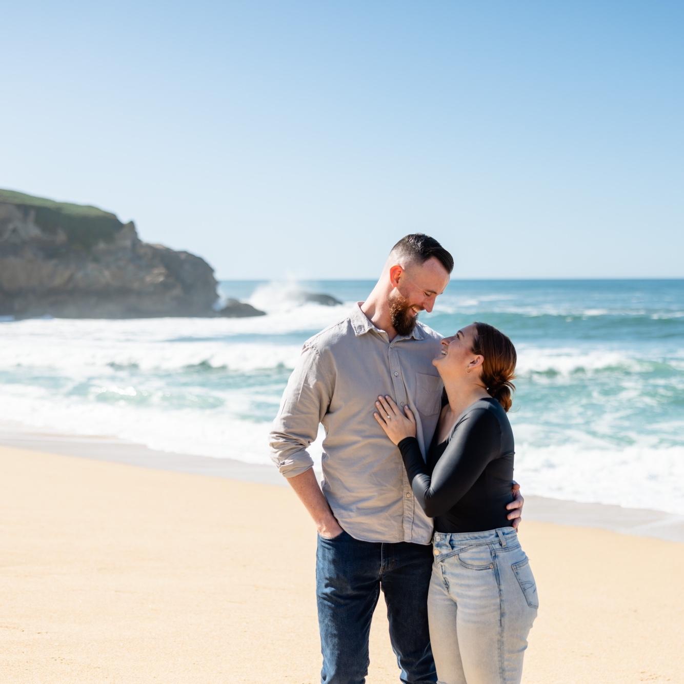 When he asked her to go for a walk on the beach without Finn, Meg started to get suspicious so slyly took off her Apple Watch in case her hand needed to look ~picture worthy~