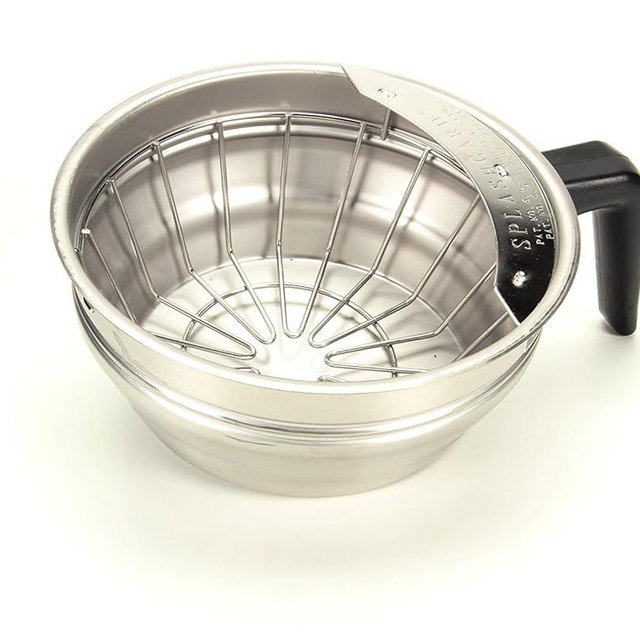 Bunn 20216.0000 Funnel Assembly with Stainless Steel-Black Handle, Silver