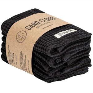 Micro Waffle Bath Washcloth Bundle - 6 Pack - Black | Sand Cloud