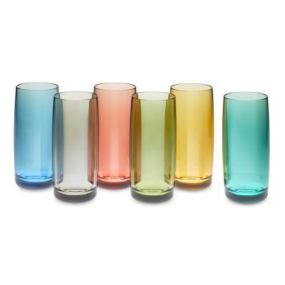 DuraClear® Tritan Outdoor Highball Glasses, Multicolored, Set of 6