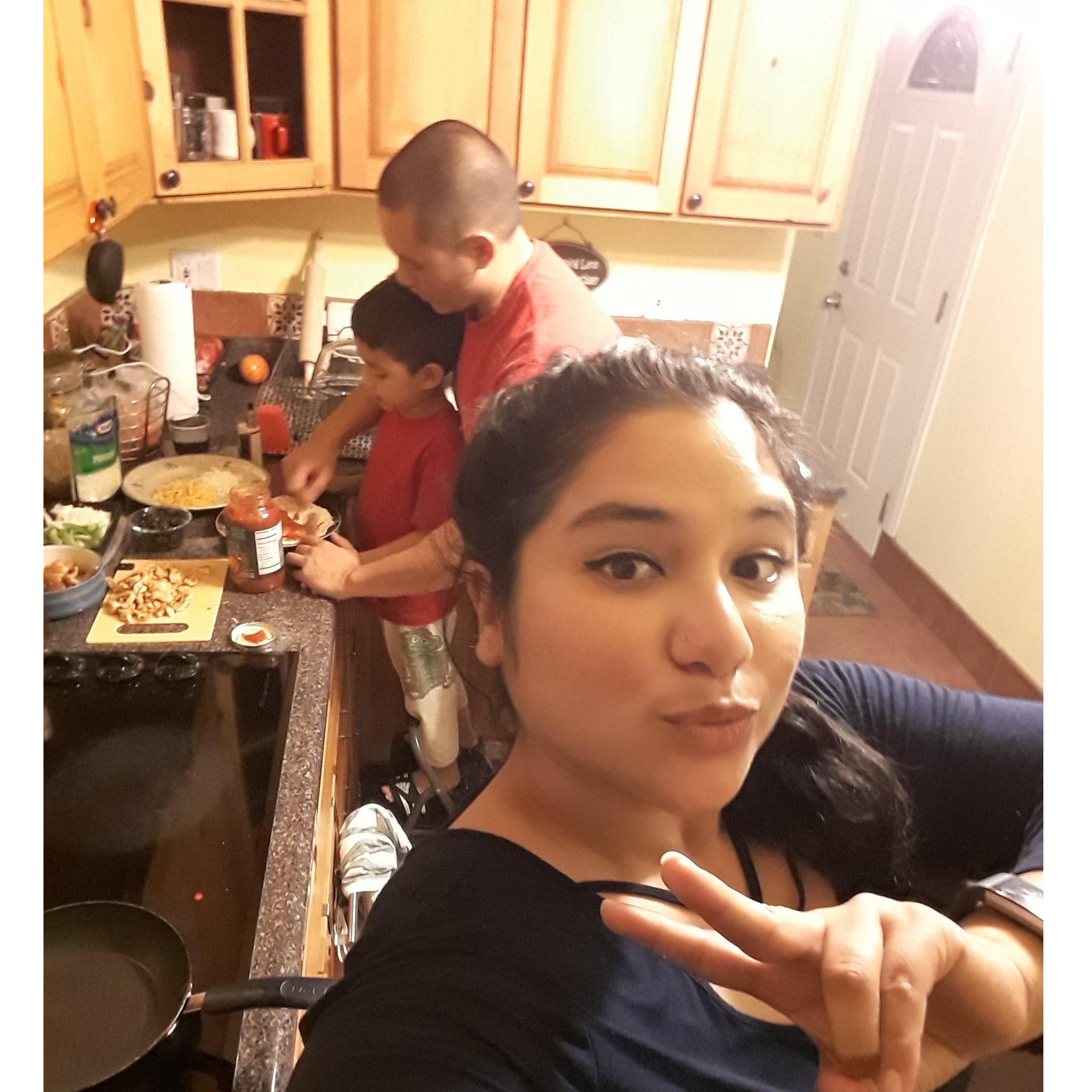 (Our house-2018) We have more fun when he is around! Thank you for letting me be a part of his life. Teaching him and guiding him to grow into an amazing human being is the greatest gift. Pizza time!