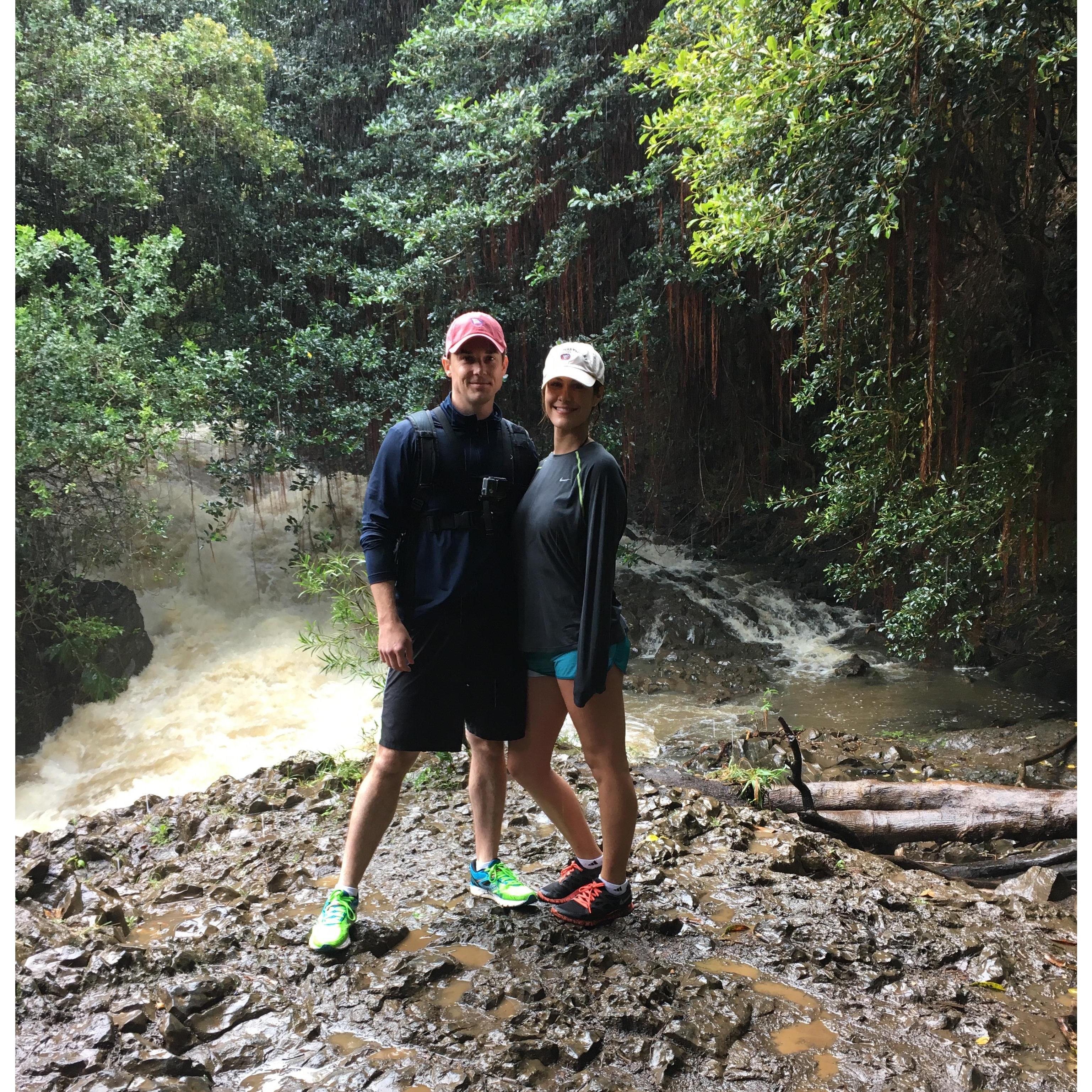 Hiking Twin Falls on the Road to Hana in Hawaii.