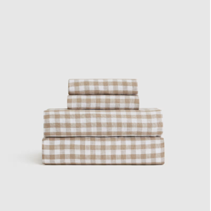 King Linen Sheets | Quince in Cafe Gingham