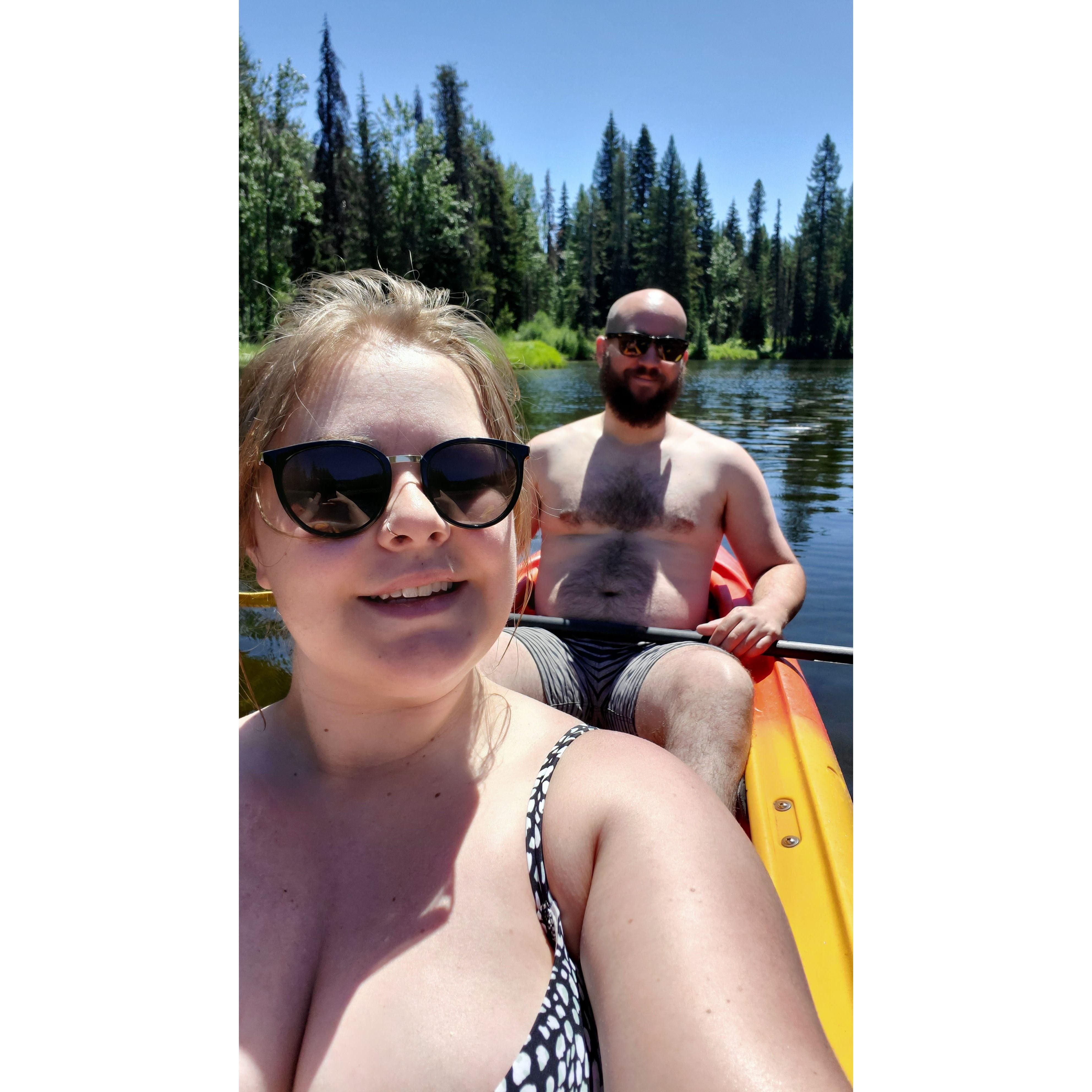 Our kayak trip in McCall 2022, the weekend Drew proposed