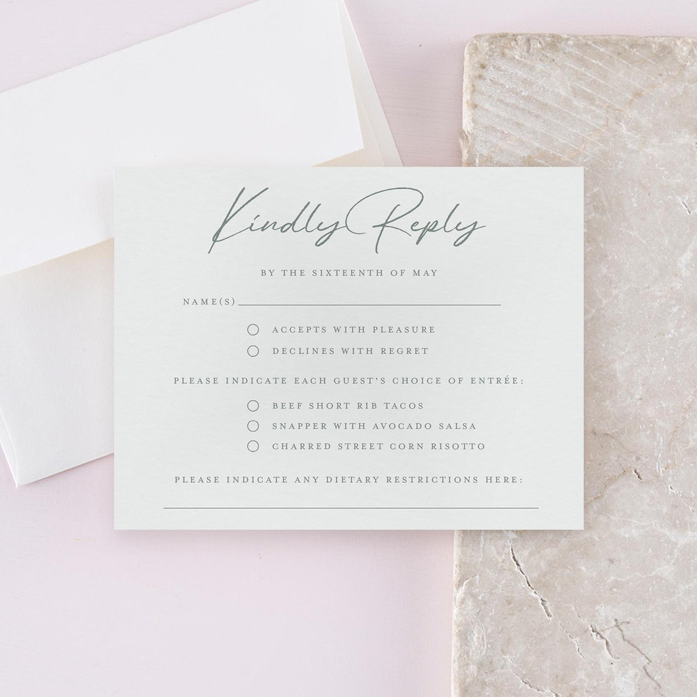 Burke Classic | Calming Sage | Zola Wedding Invitations