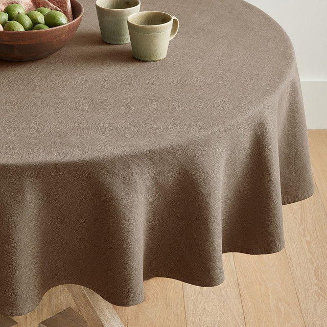 Mason Round Tablecloth, 70" - Light Brown