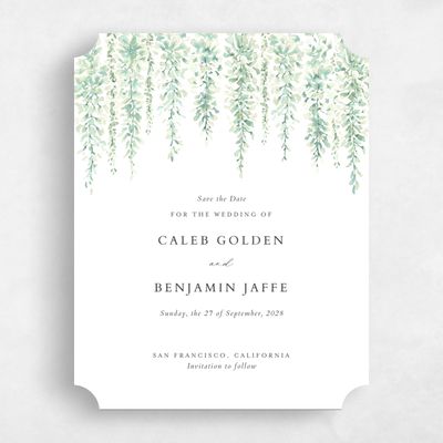 Green Ticket Wedding Save the Date - Portree Portrait