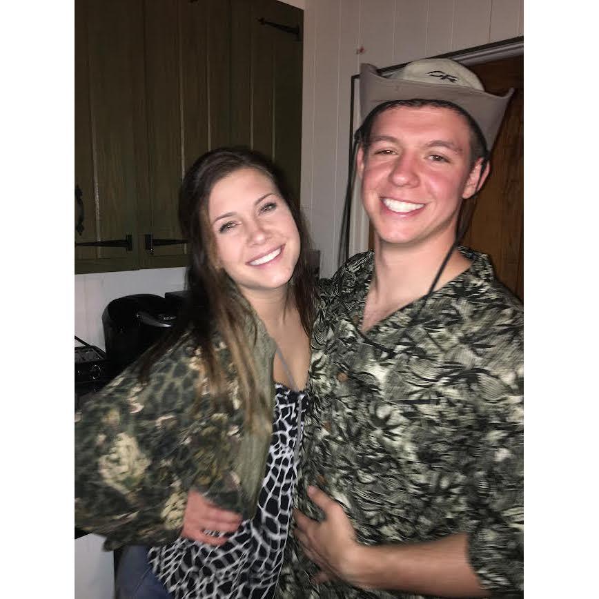 *first picture ever taken together!!*
Ryan asked me to formal, I said yes but we didn't know each other... like at all.... we broke the ice at this animal-themed drunk fest! Go vikes!