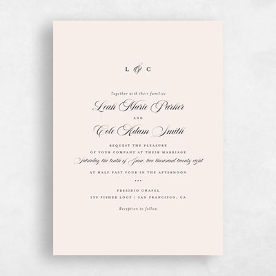 Beige Standard Wedding Invitation - Ivoire Classic