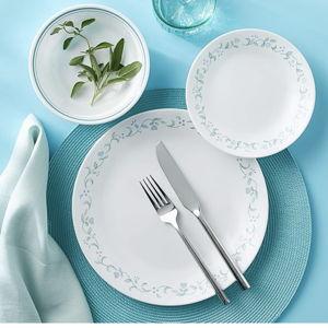 Corelle Vitrelle 18-Piece Service for 6 Dinnerware Set Triple Layer Glass and Chip Resistant, Lightweight Round Plates and Bowls Set, Country Cottage