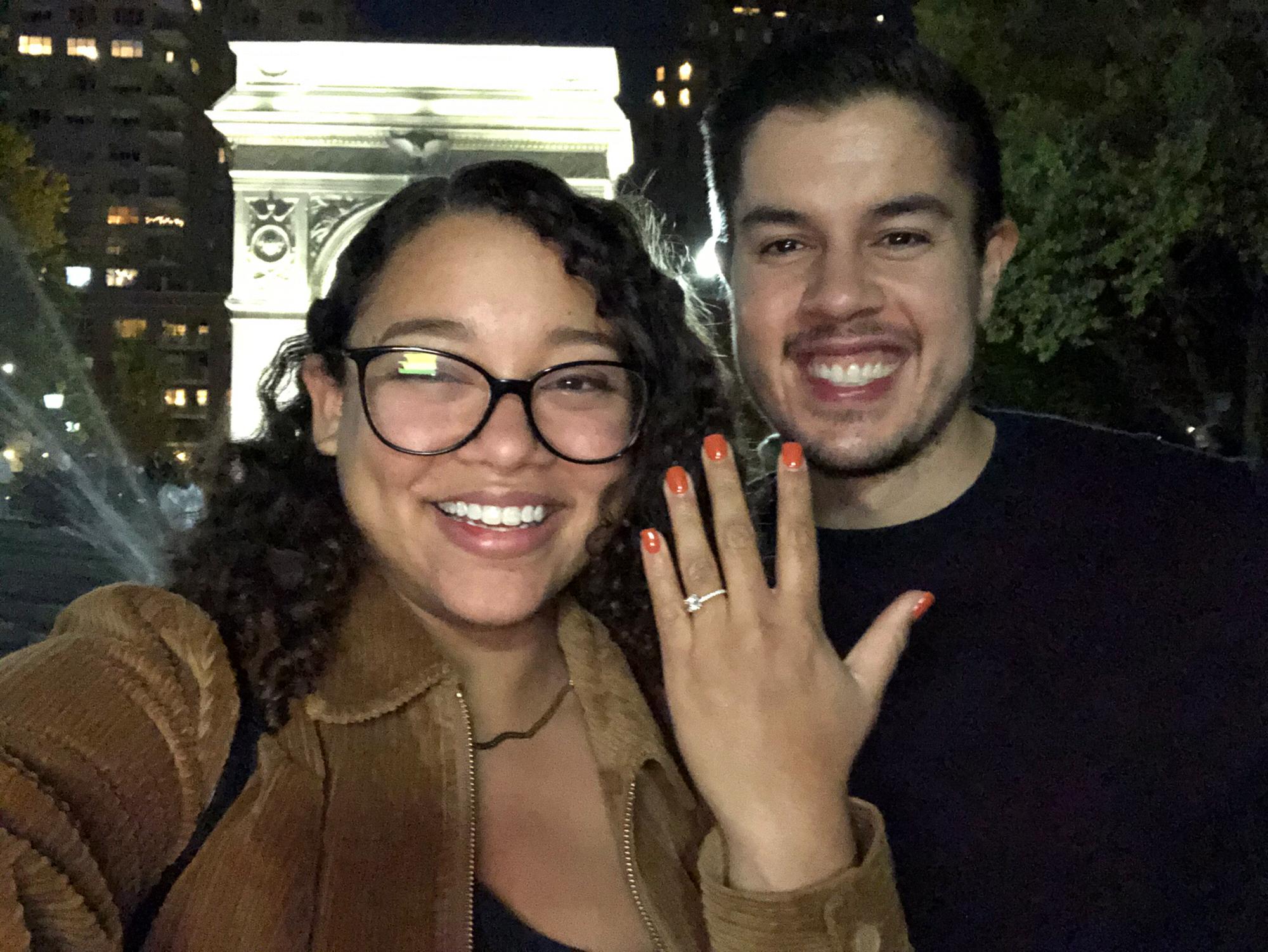 Washington Square Park where Gabi said yes!