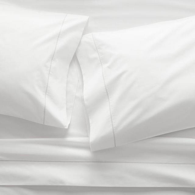 400 Thread Count Percale White Queen Sheet Set