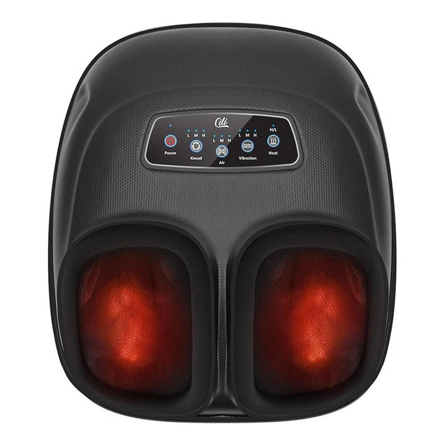 CILI Shiatsu Foot Massager Machine, Electric Heated Feet Massager for Plantar Fasciitis, Kneading Vibration Compression, Detachable Sleeve, Up to Men Size 13, Christmas Gifts for Women Men