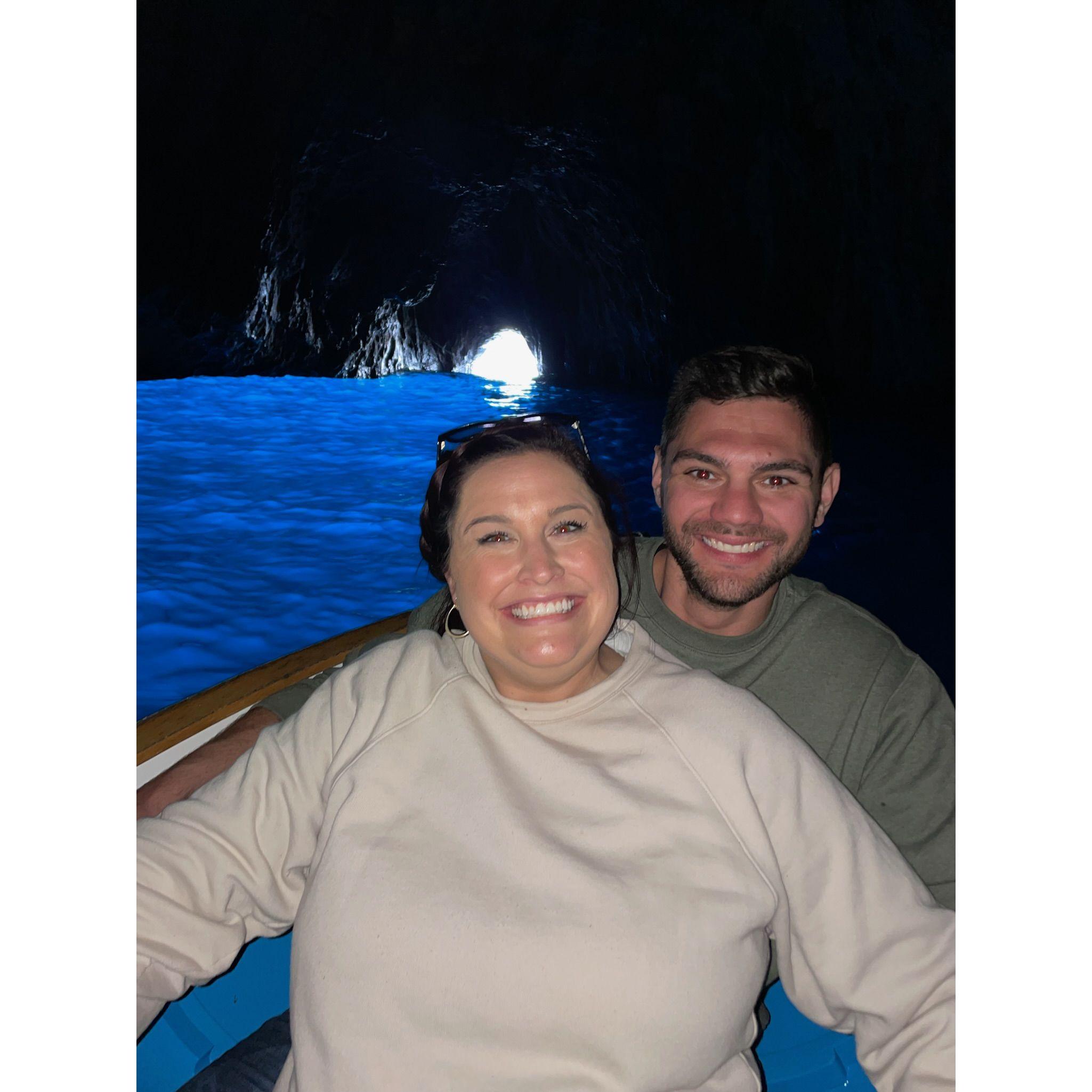 Exploring the Blue Grotto off the coast of Capri!