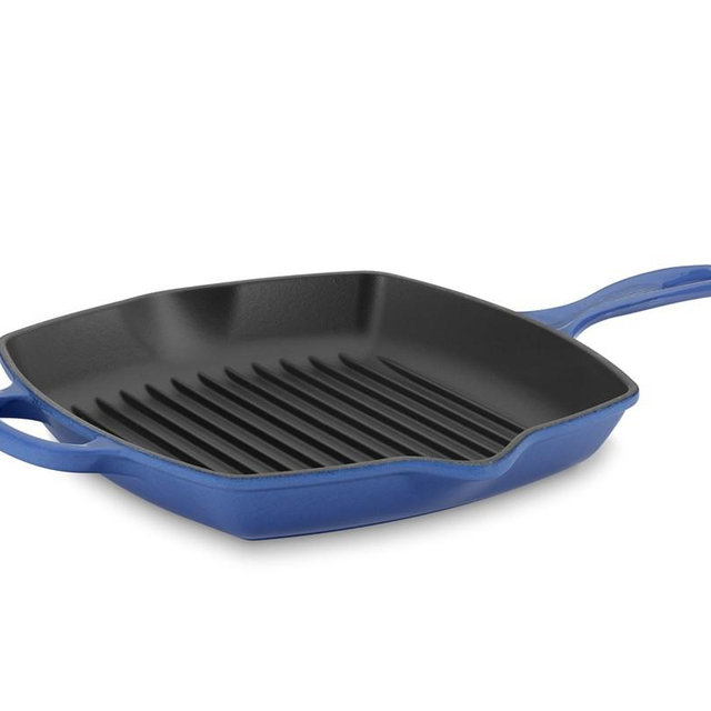 Le Creuset Signature Square Grill Pan, 10", Lapis