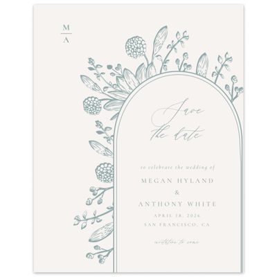White Rustic Wedding Digital Save the Date - Preciada Portrait