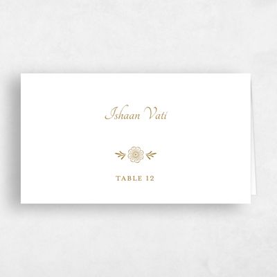 White Wedding Place Card - Sambac