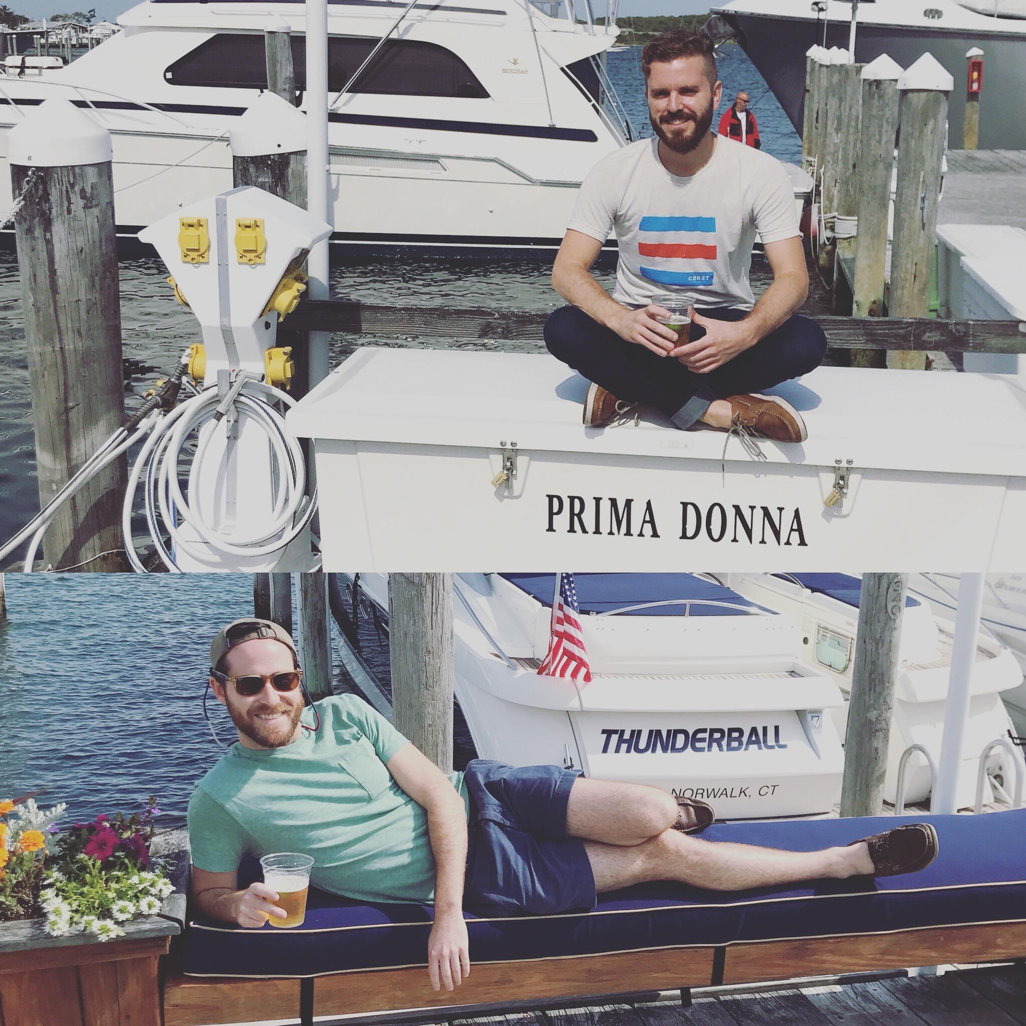 Yacht shopping at The Brand wedding in Montauk. June 2018.