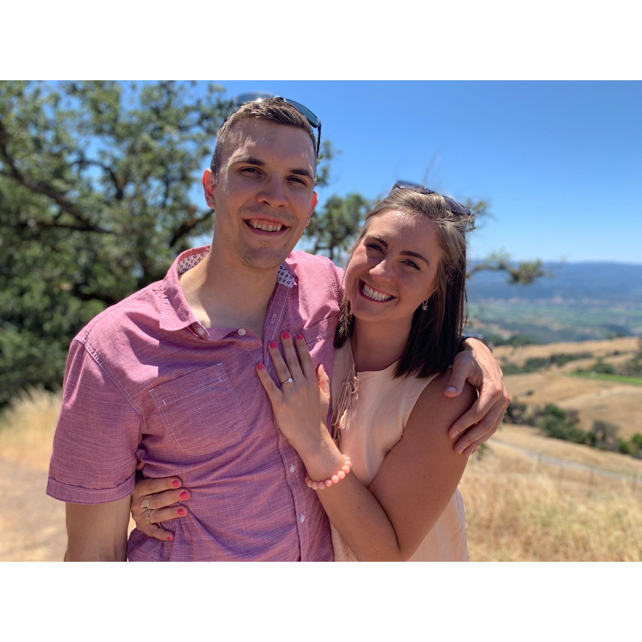 July 3, 2019: Joel proposed to Madison during a romantic picnic on the highest mountain at Stonestreet Estate Vineyards in Healdsburg, CA.