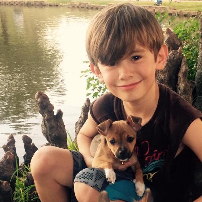 Boy and his dog, 2016