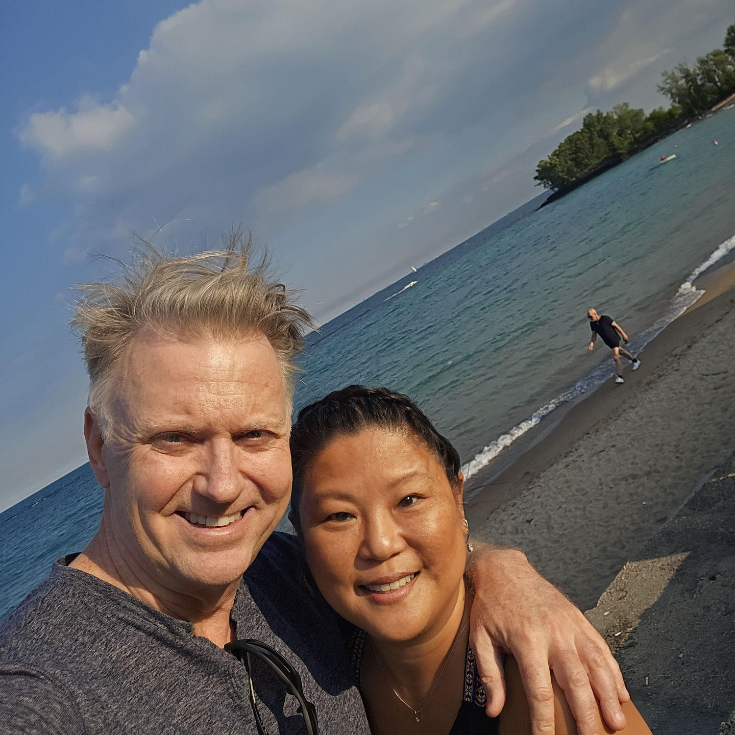 On Lake Michigan before the concert.