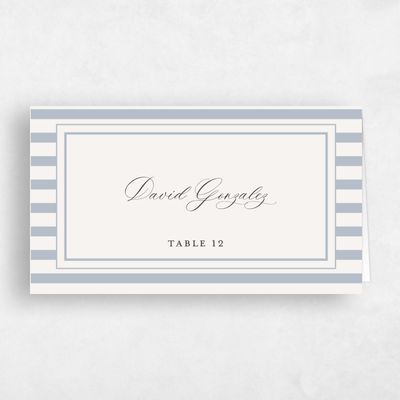 Dusty Blue Wedding Place Card - Azelie