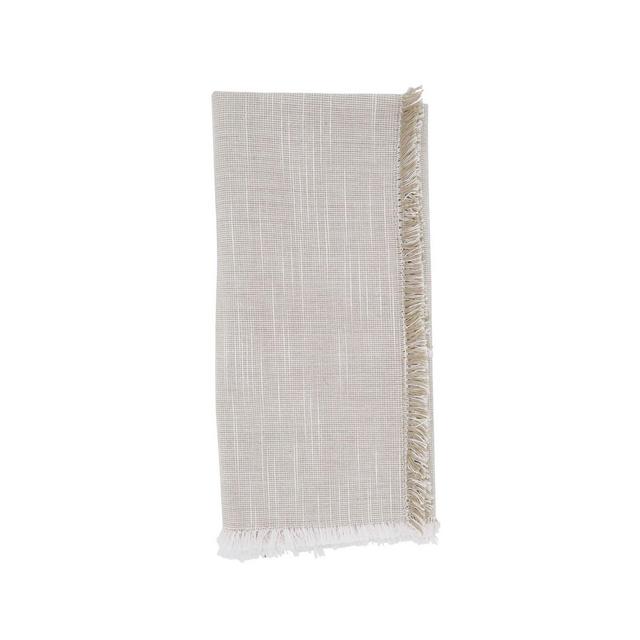 Saro Lifestyle Fringe Napkins with Two-Tone Design, Set of 4, 20" x 20"