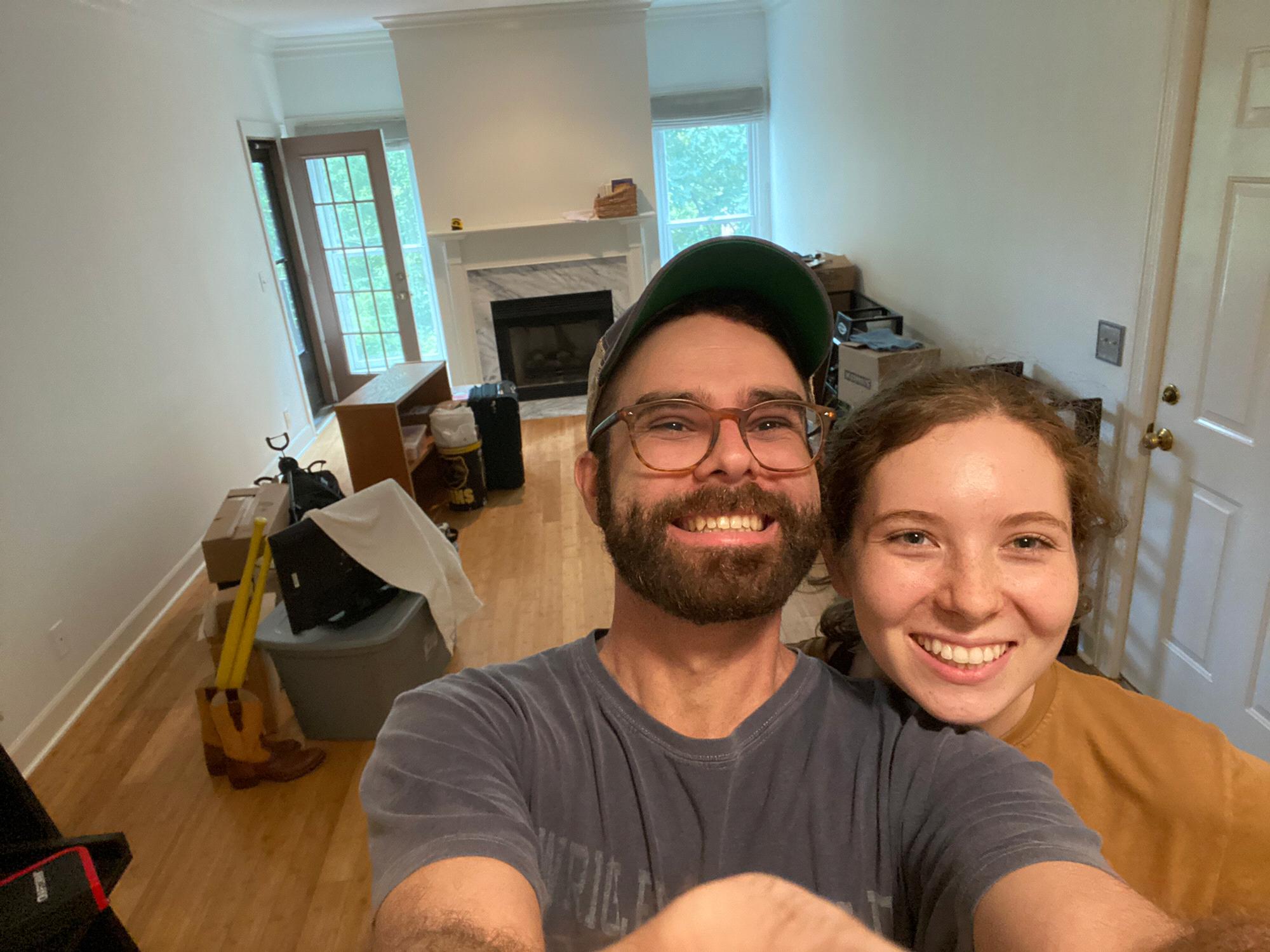 After moving Drue’s belongings into their first home (apartment)!