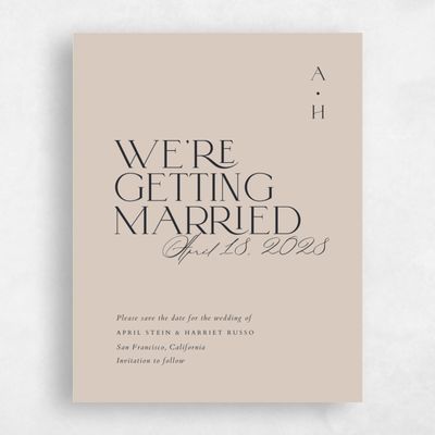 Canvas Tan, Brown Wedding Save the Date - Grayson Portrait