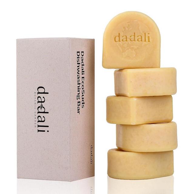 dadali Natural Solid Dish Soap Bar 25oz (Pack of 5) – Biodegradable Dish Soap Block, Eco-Friendly, Zero Waste, Gentle on Skin, Safe Cleaner for Dishware, Fruits, and Vegetables, Lemon Essential Oil.