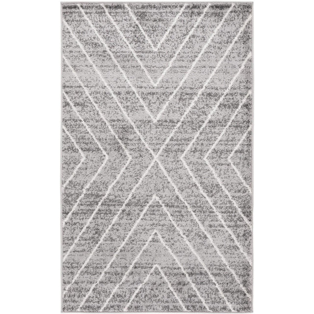 Adirondack ADR251 Non-Shedding Power Loomed Indoor Accent Rug - Dark Grey/Ivory - 3'x5' - Safavieh