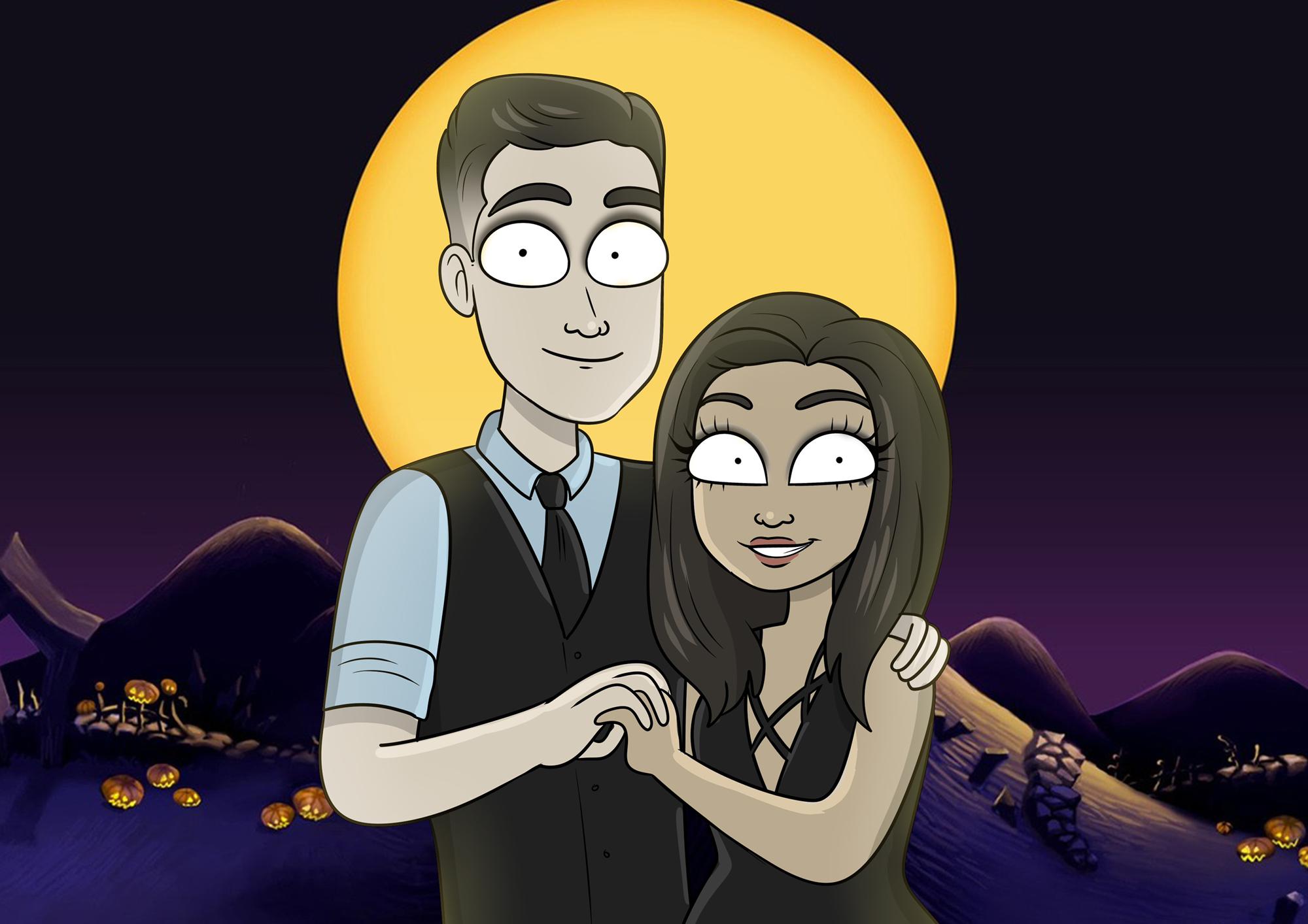 A photo of a date night that was re-created by an artist.