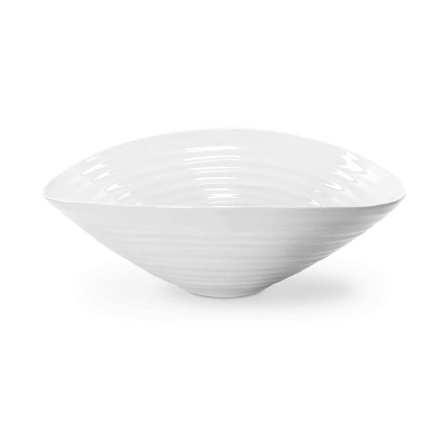 Portmeirion Sophie Conran White Small Salad Bowl, 9.5 Inch Serving Bowl, Made from Fine Porcelain, Microwave and Dishwasher Safe