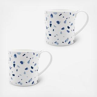 Terrazzo Azzurro Mugs, Set of 2