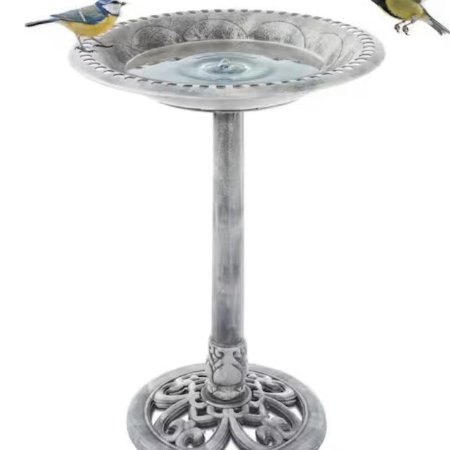 Pure Garden Weather Resistant Antique Bird Bath in Gray HW1500107