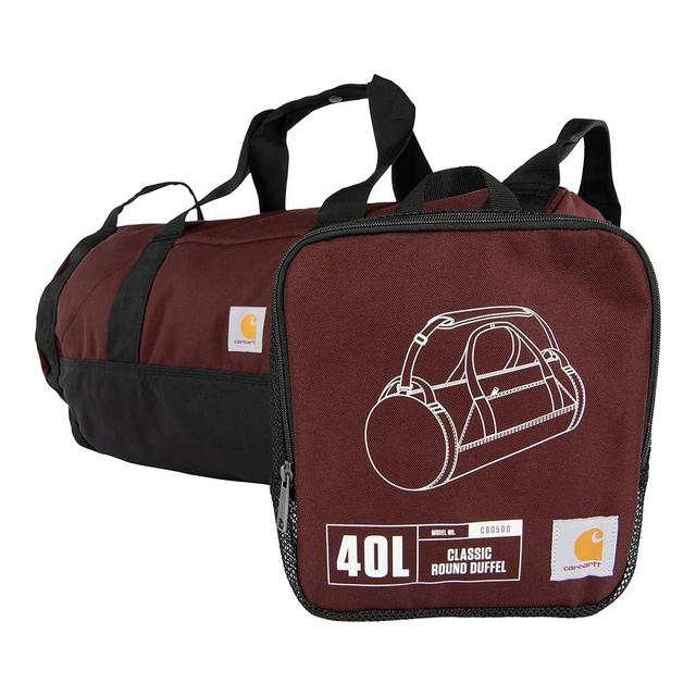 Carhartt Classic Round Duffel with Utility Pouch, Heavy-Duty, Water-Resistant Packable Gear Bag for Jobsite, Gym, and Travel