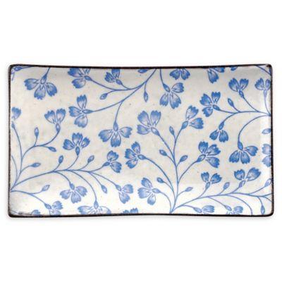 Over and Back® Sakura Tidbit Plates in Blue (Set of 4)