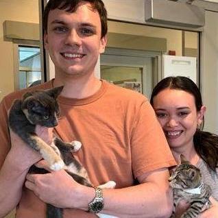 The day that we adopted Tuna and Parsley from PAWS.