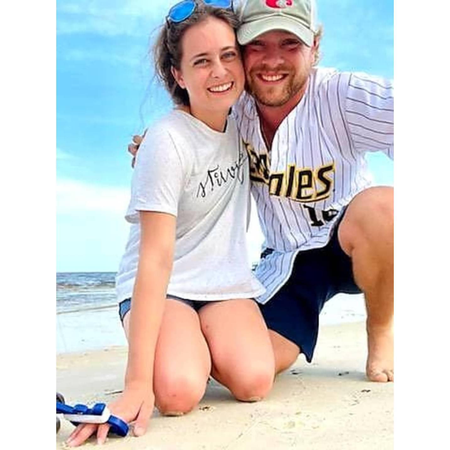 A photo from an early kite flying date we had on the beach! One of our favorite early memories