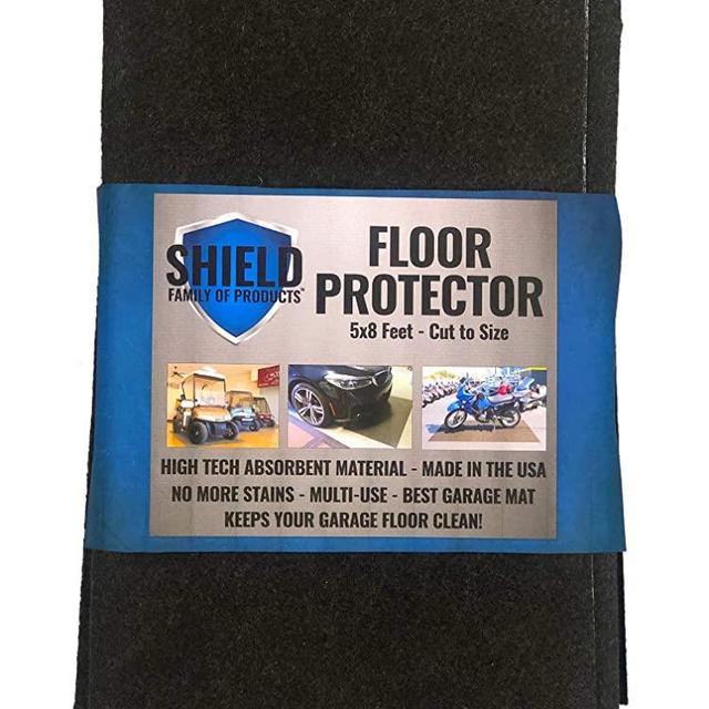 Shield Family Floor Protector - Premium Absorbent Oil Mat – Reusable/Durable/Waterproof – Protects Garage Floor Surface – Garage Shop Mat – Floor Mat for Golf Carts, ATV’s, Motorcycles - 5ftx8ft