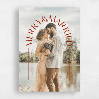 Dark Red Holiday Card - Velvet Portrait