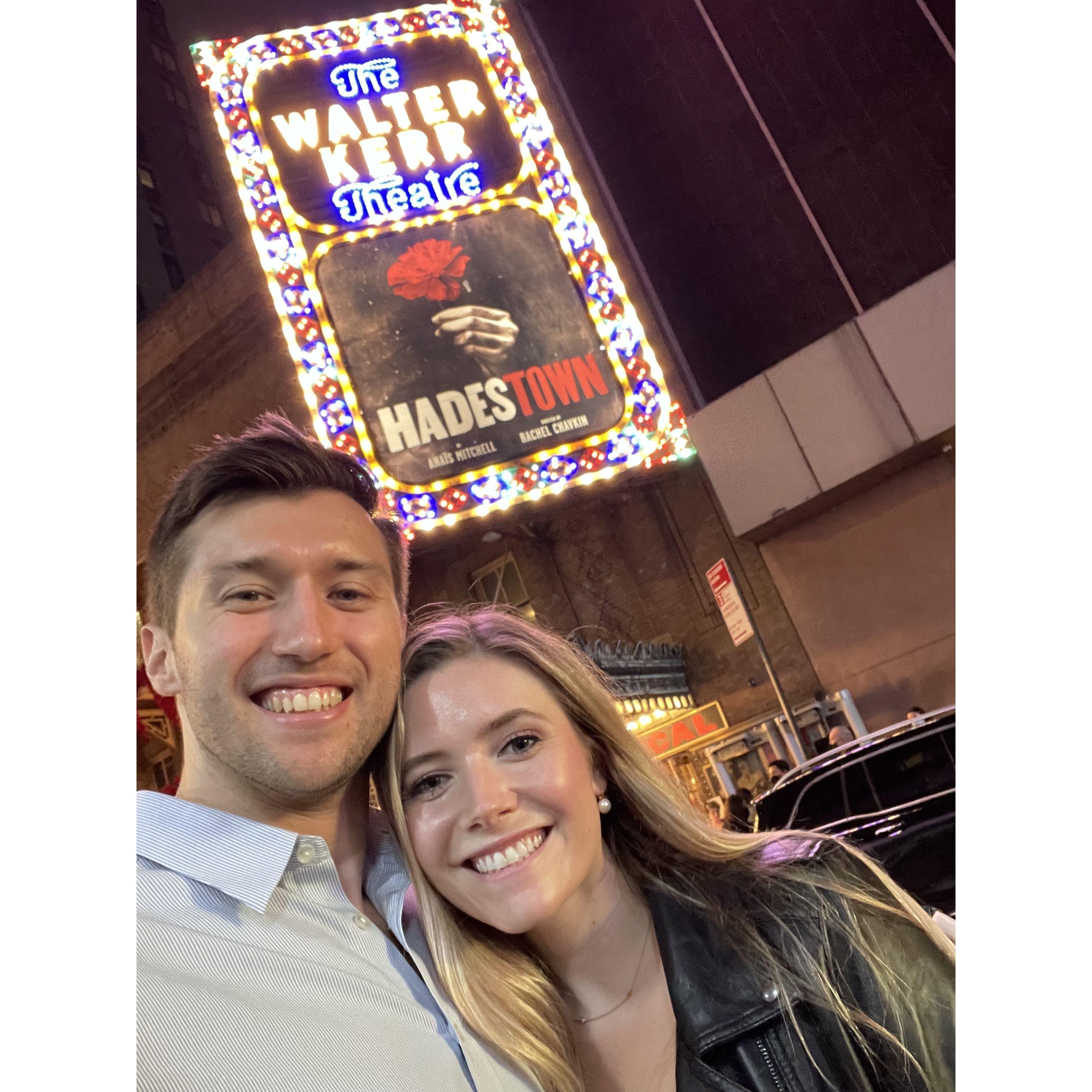 Night before our engagement seeing Hadestown - New York, NY 2022
