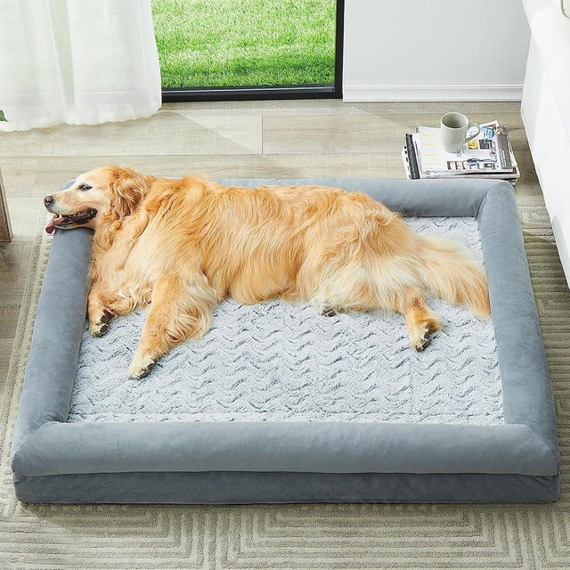 WNPETHOME Washable Dog Beds for Large Dogs, XL Dog Bed, Orthopedic Dog Sofa Bed with Removable & Waterproof Cover, Extra Large Dog Bed with Bolster Sides for Sleeping, Big Dog Couch Bed with Sides