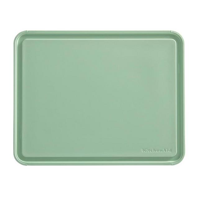 KitchenAid Classic Plastic Cutting Board with Perimeter Trench and Non Slip Edges, Dishwasher Safe, 11 inch x 14 inch, Green